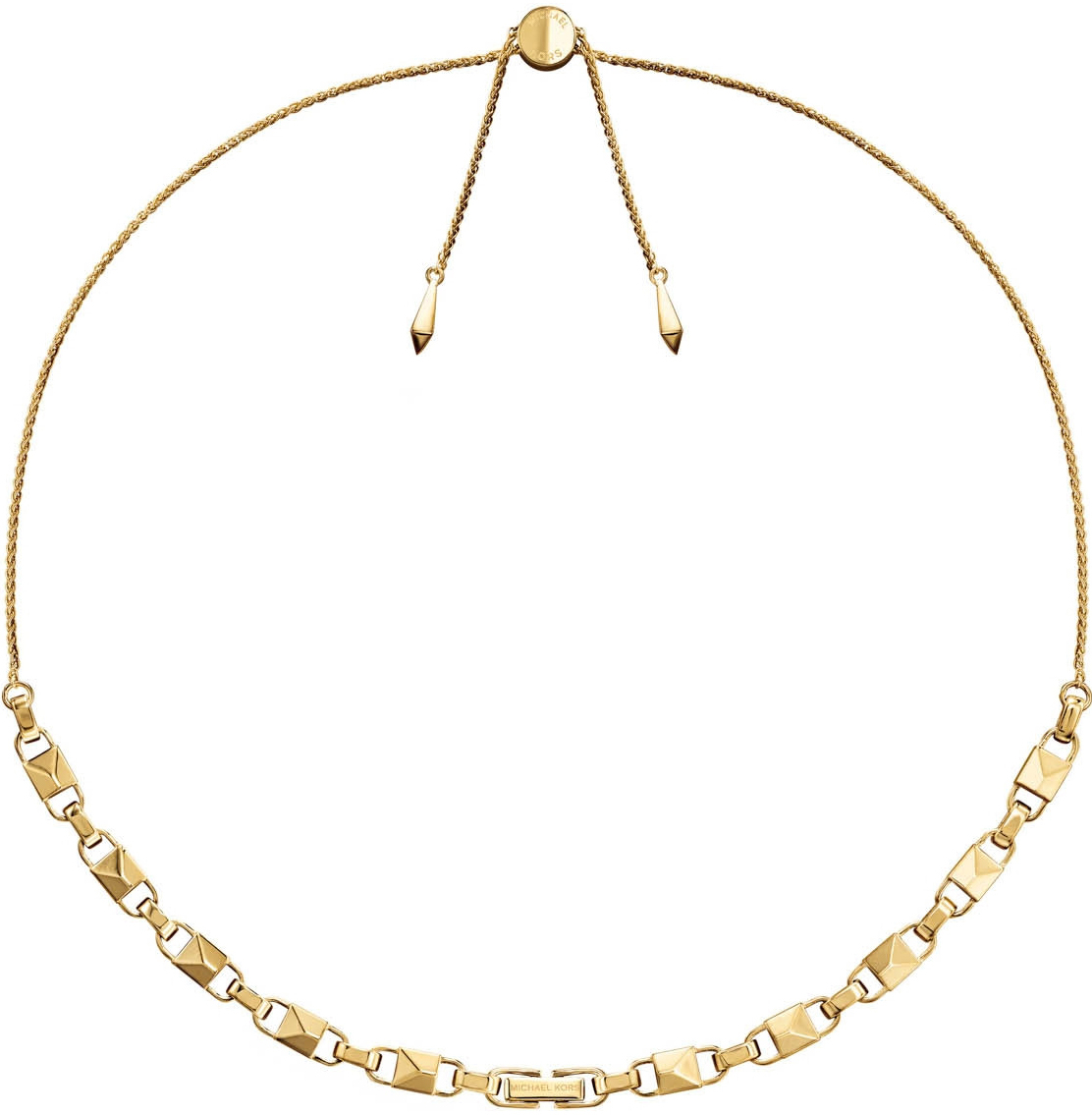 Michael Kors Necklace Yellow Gold Toned Steel Mkc Aa