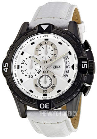 guess white strap watch