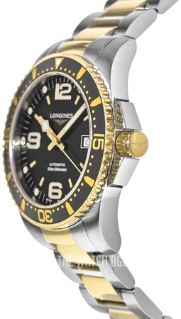 Longines hydroconquest black on sale gold