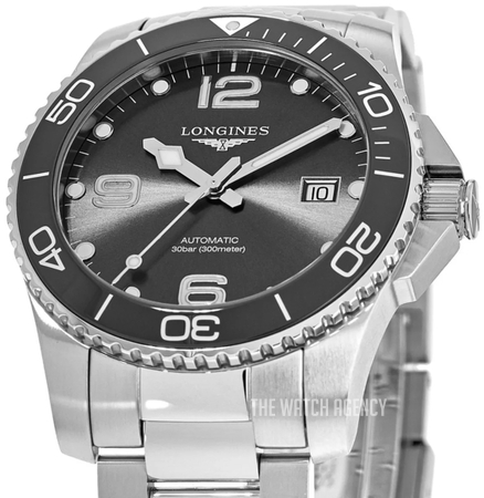 Hydroconquest Black Steel 41 mm ref. L3.781.4.56.6