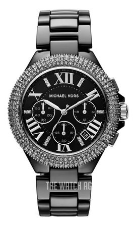 michael kors black ceramic watch women's