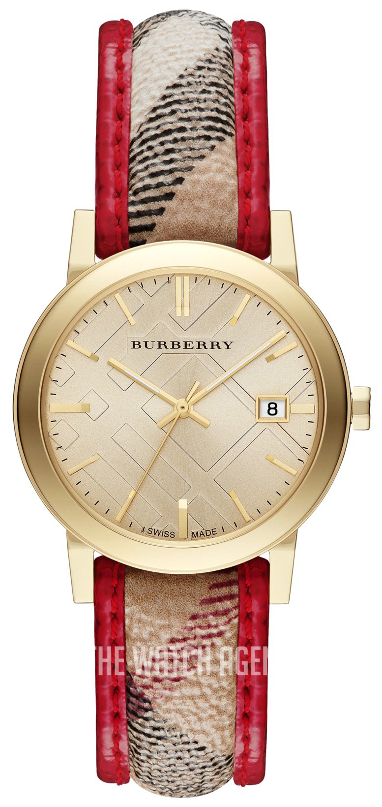 Burberry red watch sale