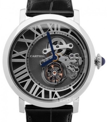 Cartier Rotonde De Cartier Flying Tourbillon W1556216 White Gold Watch