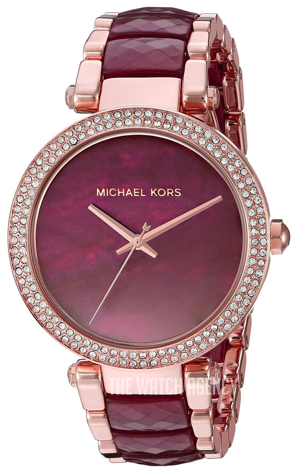 Michael Kors Womens Quartz Stainless Steel Purple Dial 36mm Watch MK6074   Royalwristpk