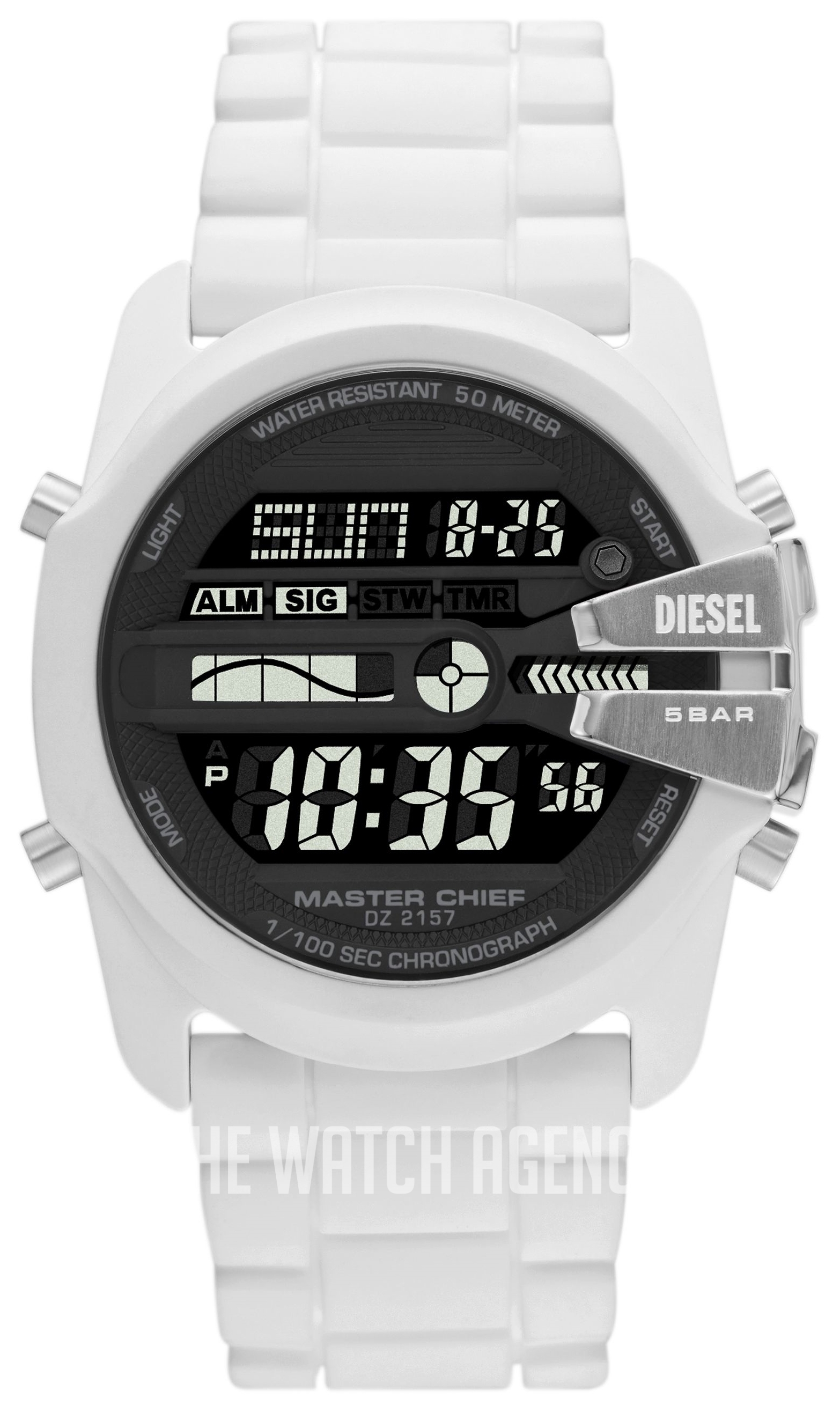 新品未使用　ディーゼル　MASTER CHIEF DZ2157 ホワイト Amazon.co.jp: Diesel オールジェンダー 44mm マスターチーフ