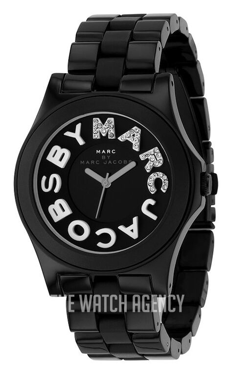 Marc by Marc Jacobs mbm8565 New Marc Jacobs Black Acrylic Swarovski Crystal Logo Rivera  main image 2